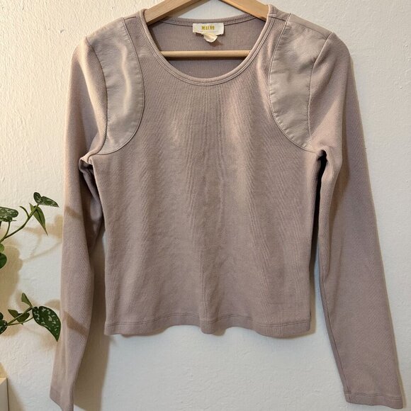 ✨ Maeve by Anthropologie Taupe Long Sleeve Top ✨ - Picture 1 of 5